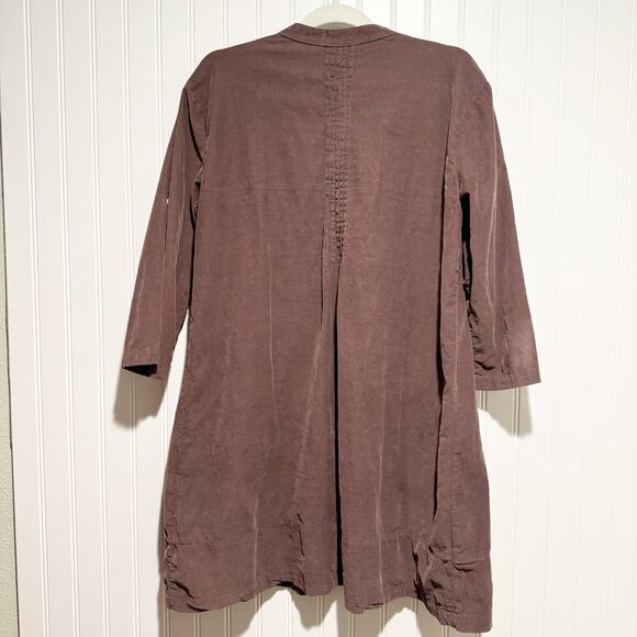 CP Shades Regina Tunic Top Purple Corduroy Pleated Size Medium - Picture 6 of 6